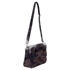 Laying In Dog Bed Shoulder Bag With Back Zipper by pauchesstore