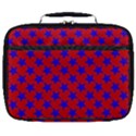 Blue Stars Pattern On Red Full Print Lunch Bag View1