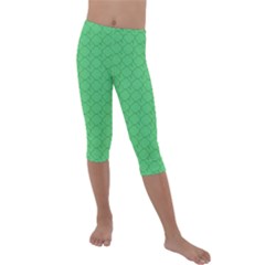 Clover Quatrefoil Pattern Kids  Lightweight Velour Capri Leggings  by emilyzragz