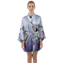 Easter Egg With Flowers Long Sleeve Kimono Robe by FantasyWorld7