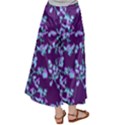 LAVENDER BLUE FLORA ON PURPLE Satin Palazzo Pants View2