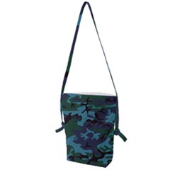 Camouflage Blue Folding Shoulder Bag by snowwhitegirl