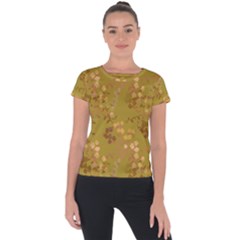 Golden Flora  Short Sleeve Sports Top  by 1dsign