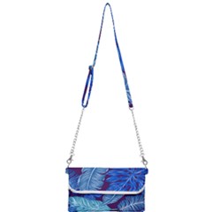 Tropical Blue Leaves Mini Crossbody Handbag by snowwhitegirl