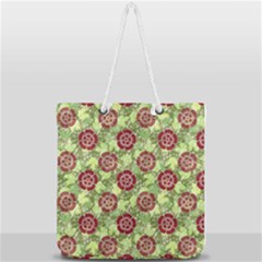 Seamless Pattern Leaf The Pentagon Full Print Rope Handle Tote (large) by Pakrebo