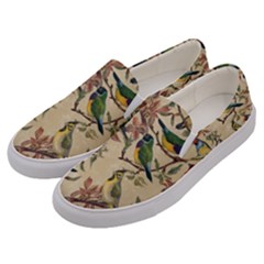 Vintage Birds Men s Canvas Slip Ons by Valentinaart