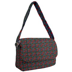 Roses Black Plaid Courier Bag by snowwhitegirl