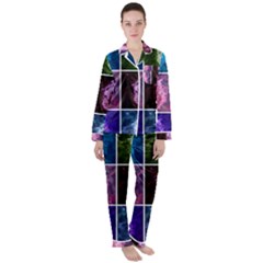 Closing Queen Annes Lace Collage (vertical) Satin Long Sleeve Pyjamas Set by okhismakingart