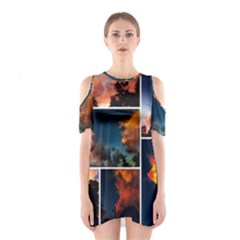 Sunset Collage Ii Shoulder Cutout One Piece Dress by okhismakingart