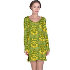 Texture Plant Herbs Green Long Sleeve Nightdress by Mariart