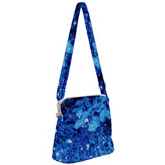 Blue Daisies Zipper Messenger Bag by okhismakingart