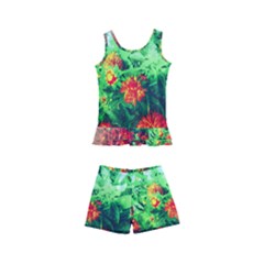 Intense Flowers Kids  Boyleg Swimsuit