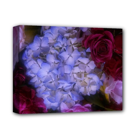 Hydrangea Arrangement Ii (blue Tint) Deluxe Canvas 14  X 11  (stretched) by okhismakingart