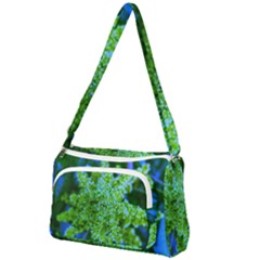 Lime Green Sumac Bloom Front Pocket Crossbody Bag