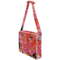 Folded Pink And Orange Rose Cross Body Office Bag by okhismakingart