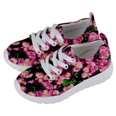 Pink Flower Bushes Kids  Lightweight Sports Shoes by okhismakingart