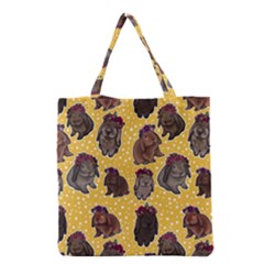 Flower Bunnies Grocery Tote Bag by 100rainbowdresses