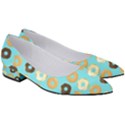 Donuts Pattern With Bites bright pastel blue and brown Women s Low Heels View3