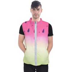 Watermelon Pastel Gradient Pink Watermelon Pastel Gradient Men s Puffer Vest by genx