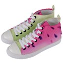 Watermelon Pastel Gradient Pink Watermelon Pastel Gradient Women s Mid-Top Canvas Sneakers View2