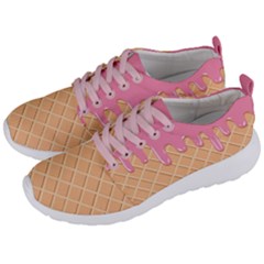 Ice Cream Pink Melting Background With Beige Cone Men s Lightweight Sports Shoes by genx