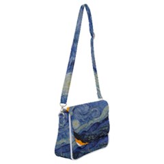 The Starry Night Starry Night Over The Rhne Pain Shoulder Bag With Back Zipper by Sudhe