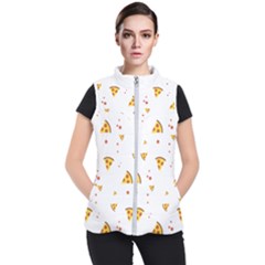 Pizza Pattern Pepperoni Cheese Funny Slices Women s Puffer Vest by genx