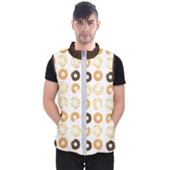 Donuts Pattern With Bites Bright Pastel Blue And Brown Cropped Sweatshirt Men s Puffer Vest by genx