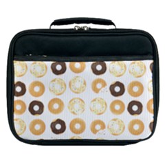 Donuts Pattern With Bites Bright Pastel Blue And Brown Cropped Sweatshirt Lunch Bag by genx