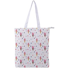 Ice Cream Cones Watercolor With Fruit Berries And Cherries Summer Pattern Double Zip Up Tote Bag by genx