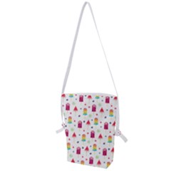 Popsicle Juice Watercolor With Fruit Berries And Cherries Summer Pattern Folding Shoulder Bag by genx