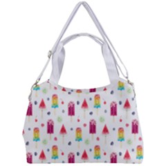 Popsicle Juice Watercolor With Fruit Berries And Cherries Summer Pattern Double Compartment Shoulder Bag by genx