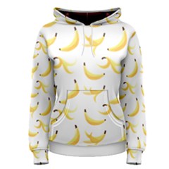 Yellow Banana And Peels Pattern With Polygon Retro Style Women s Pullover Hoodie by genx