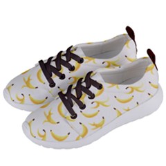 Yellow Banana And Peels Pattern With Polygon Retro Style Women s Lightweight Sports Shoes by genx