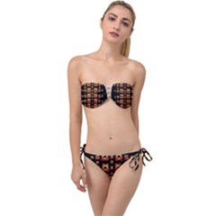 Sweets And  Candy As Decorative Twist Bandeau Bikini Set by pepitasart