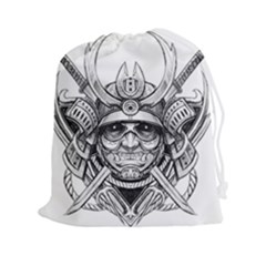 Drawing Samurai Tattoo Sketch Japanese Samurai Drawstring Pouch (xxl) by Sudhe