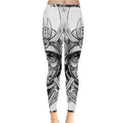 Drawing Samurai Tattoo Sketch Japanese Samurai Inside Out Leggings by Sudhe