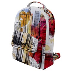 New York City Skyline Vector Illustration Flap Pocket Backpack (small) by Sudhe