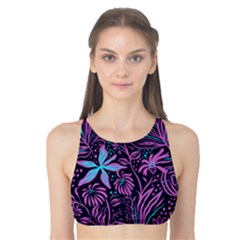 Stamping Pattern Leaves Drawing Tank Bikini Top by Pakrebo