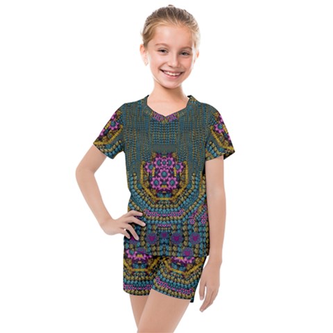 The  Only Way To Freedom And Dignity Ornate Kids  Mesh Tee And Shorts Set by pepitasart