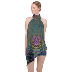 The  Only Way To Freedom And Dignity Ornate Halter Asymmetric Satin Top by pepitasart