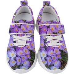 Signs Of Spring Purple Crocus Kids  Velcro Strap Shoes by Riverwoman