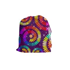 Abstract Background Spiral Colorful Drawstring Pouch (medium) by HermanTelo