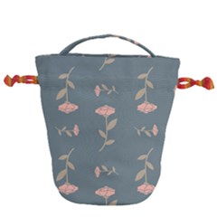 Florets Rose Flower Drawstring Bucket Bag by HermanTelo