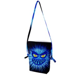 Monster Blue Attack Folding Shoulder Bag by HermanTelo