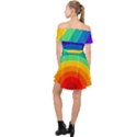 Rainbow Background Colorful Off Shoulder Chiffon Dress View2