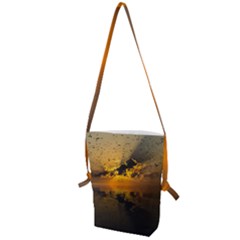 Sunset Reflection Birds Clouds Sky Folding Shoulder Bag by HermanTelo