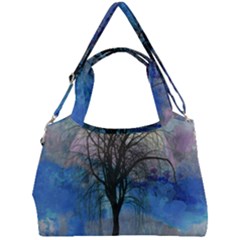 Tree Moon Sky Watercolor Painting Double Compartment Shoulder Bag by Pakrebo