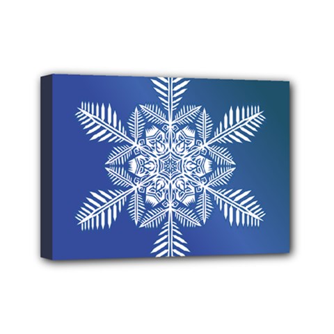 Flake Crystal Snow Winter Ice Mini Canvas 7  X 5  (stretched)