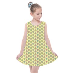 Hexagonal Pattern Unidirectional Yellow Kids  Summer Dress by HermanTelo